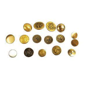 Metal Buttons Military Crest Navy Soldier Mixed Lot Antique Vintage Estate Find